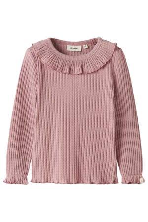 longsleeve met ruches - roze