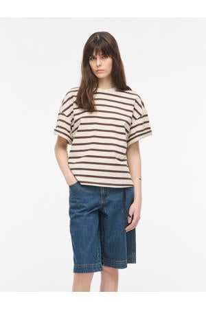 gestreept T-shirt - beige