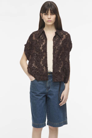 gebloemde blouse - bruin