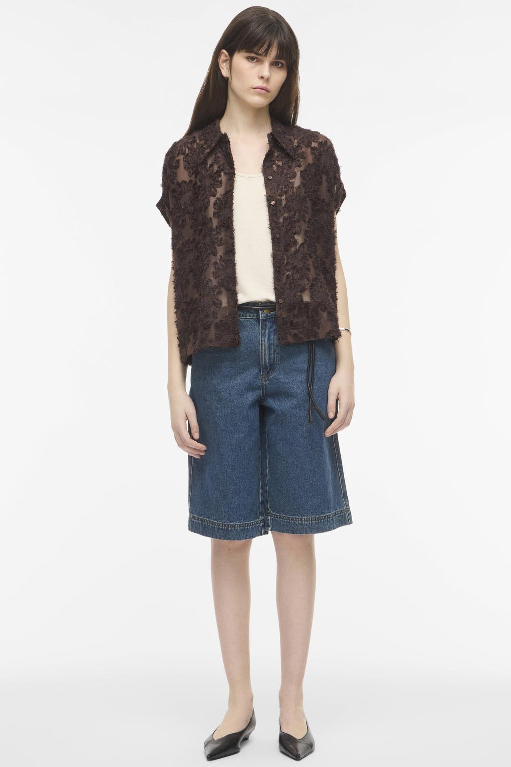 ROUGE EDIT gebloemde blouse - bruin