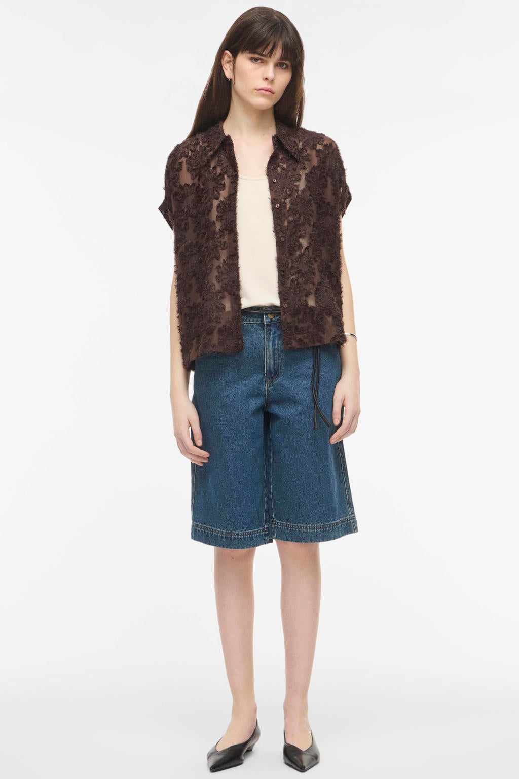 ROUGE EDIT gebloemde blouse - bruin