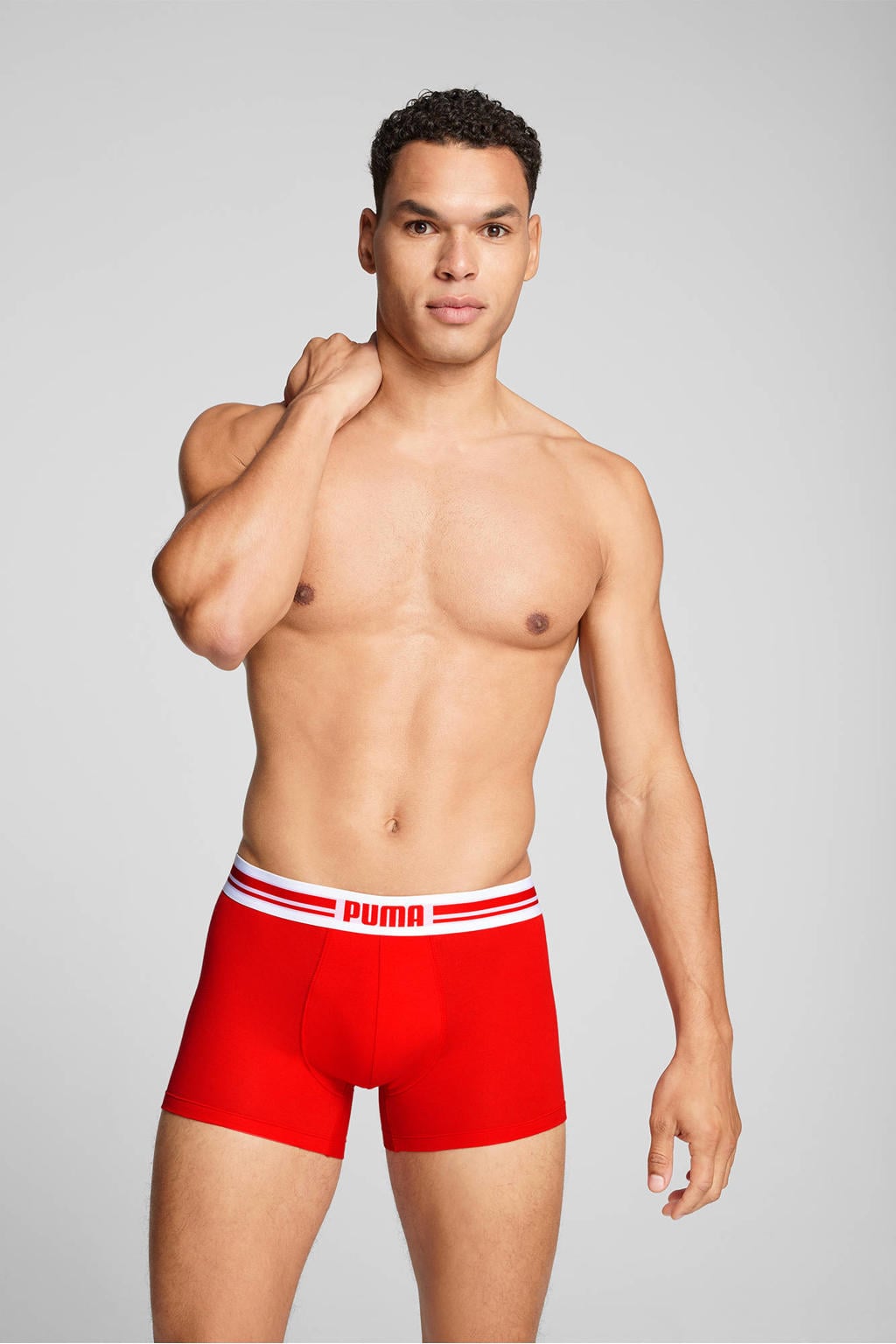 Puma boxershorts - rood/zwart (set van 2)