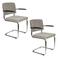 Zuiver eetkamerstoel (set van 2) Ridge Rib Ridge Rib Eetkamerstoelen  Met Armleuning Lichtgrijs - Set van 2