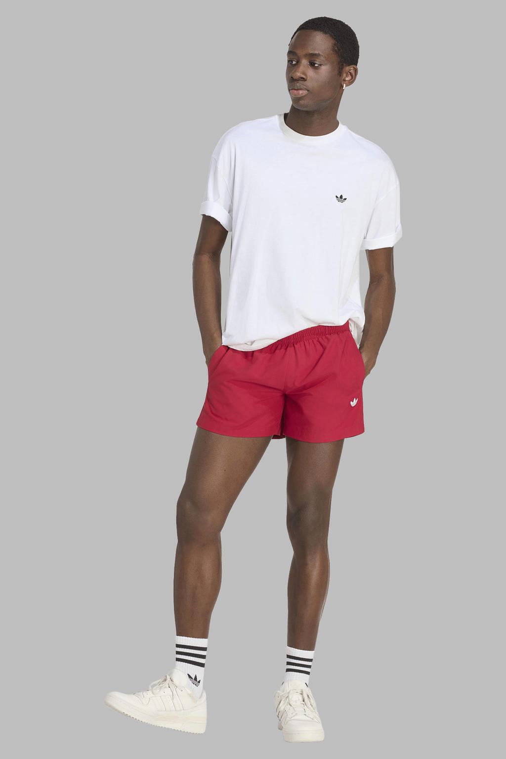 adidas zwemshort met logo - rood