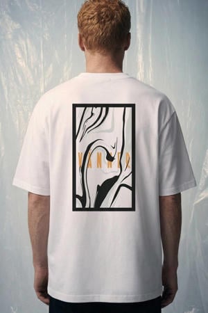 relaxed T-shirt met backprint wit