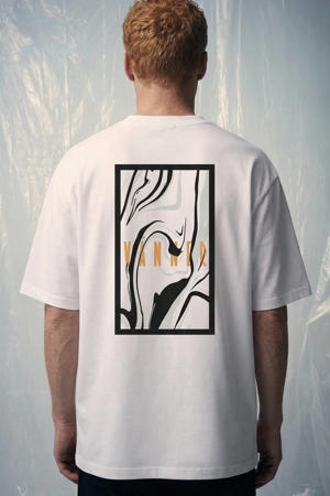 relaxed T-shirt met backprint wit