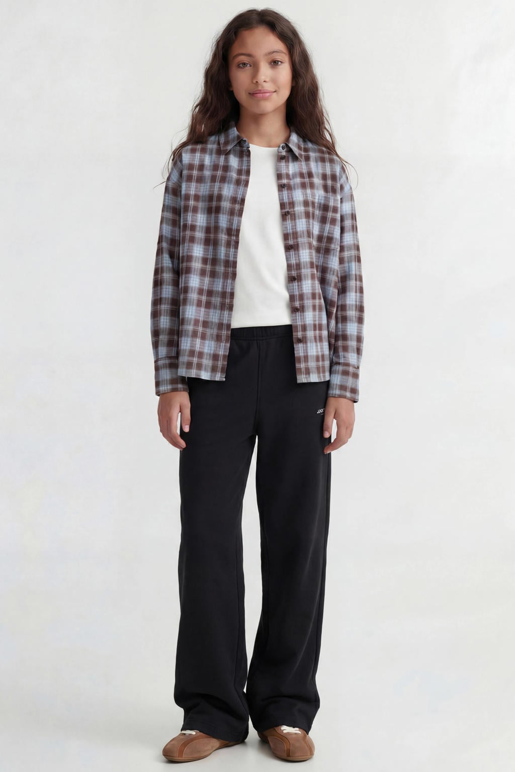 Zwarte meisjes JJXX GIRL sweatpants met elastische tailleband met koord en effen