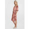 Geisha viscose gebloemde midi zomerjurk - donkerrood