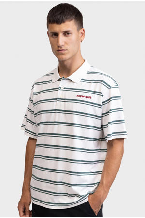 oversized gestreepte polo - ecru
