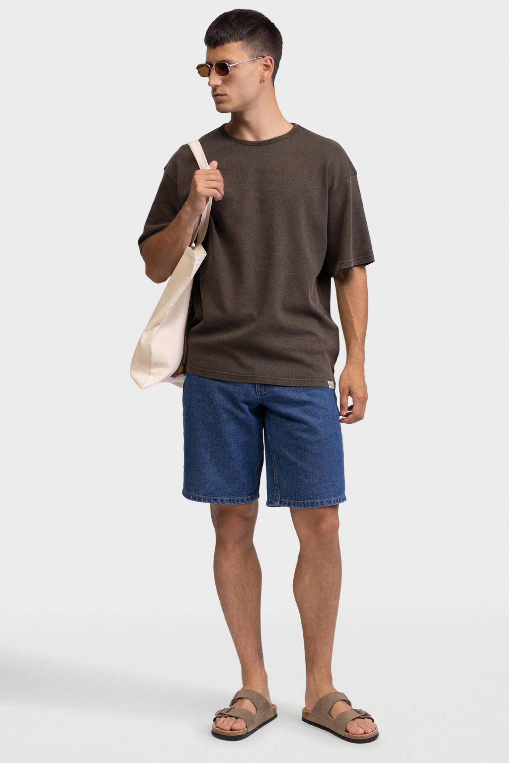 Redefined Rebel VALENCIA denim relaxed short donkerblauw