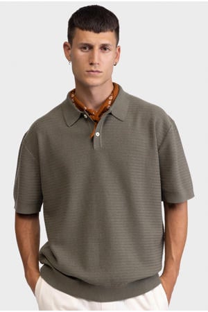 relaxed polo gebreid groen