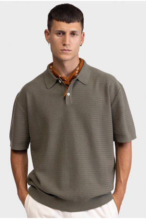 relaxed polo gebreid groen