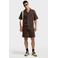 Redefined Rebel loose jacquard overhemd - bruin
