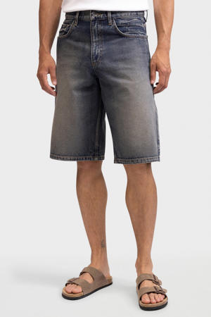 denim baggy short grijsblauw
