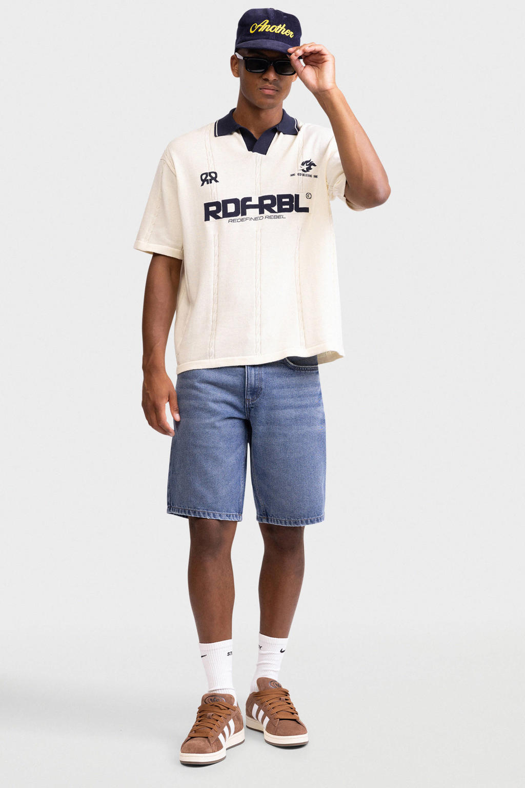 Redefined Rebel VALENCIA denim relaxed short blauw