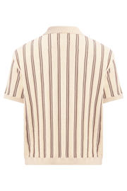 thumbnail: Redefined Rebel boxy gestreepte polo gebreid beige