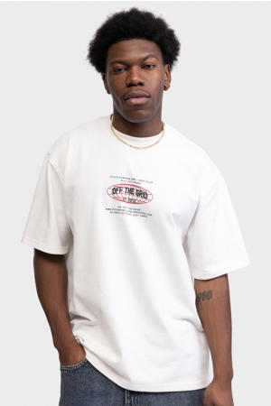 boxy T-shirt met print - ecru