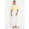 Cache Cache maxi strokenrok met ruches - wit