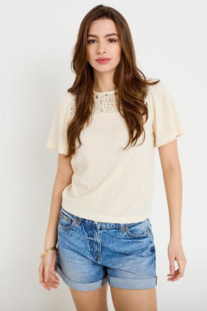 top crochet beige