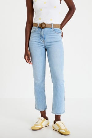 high waist bootcut jeans light blue denim