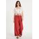 Cache Cache wide leg high waist casual broek met linnen roodbruin