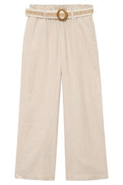 thumbnail: Cache Cache straight regular waist casual broek met linnen beige