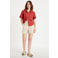 Cache Cache regular high waist casual short met linnen beige