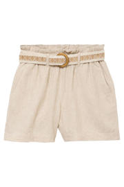 thumbnail: Cache Cache regular high waist casual short met linnen beige