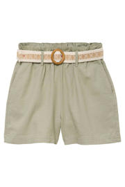 thumbnail: Cache Cache regular high waist casual short met linnen grijsgroen