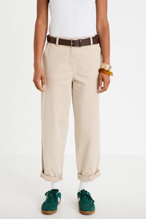 straight regular waist cropped broek