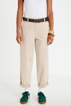 straight regular waist cropped broek