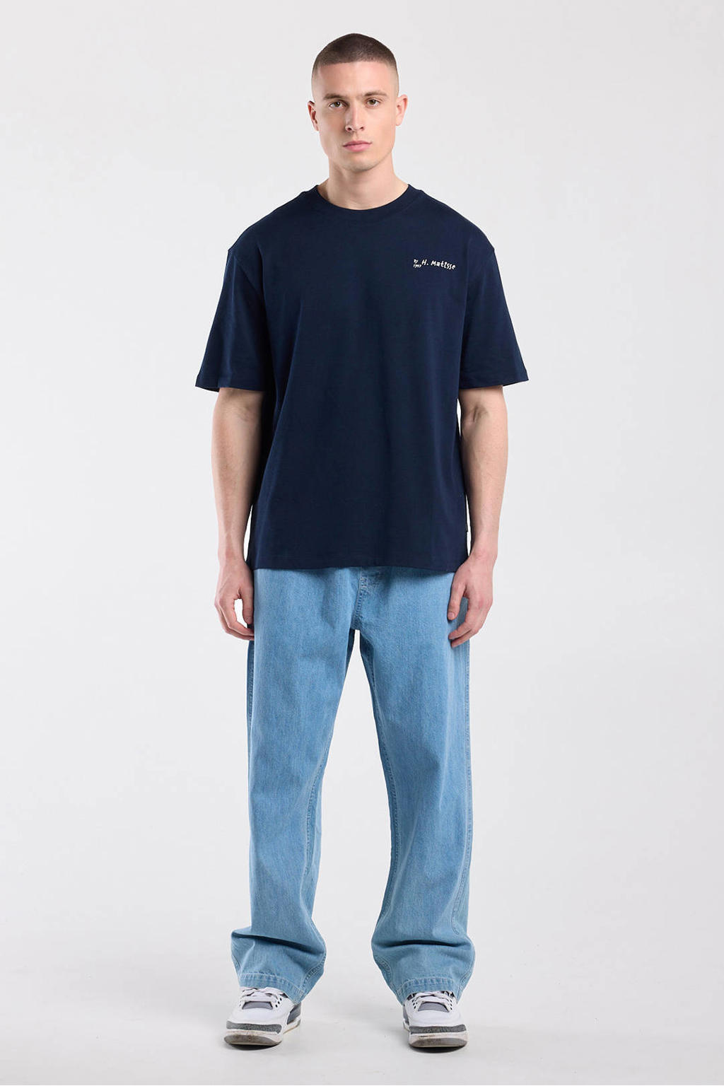 America Today relaxed fit T-shirt met backprint - blauw