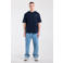 America Today relaxed fit T-shirt met backprint - blauw