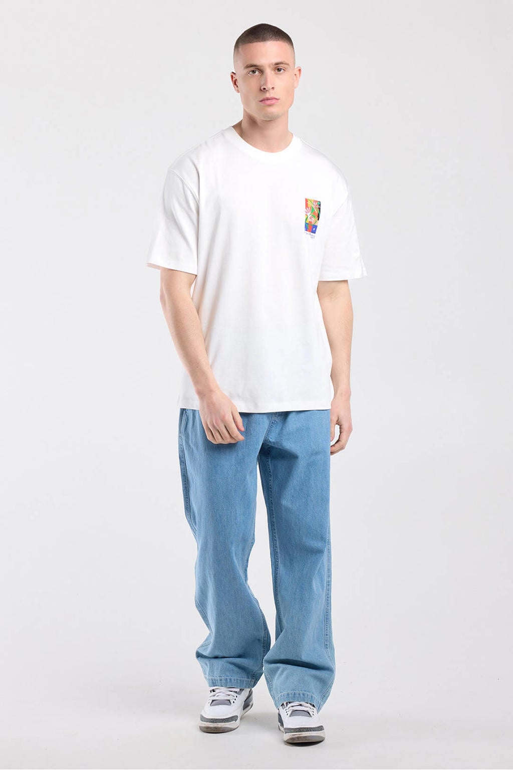America Today relaxed fit T-shirt met backprint - ecru