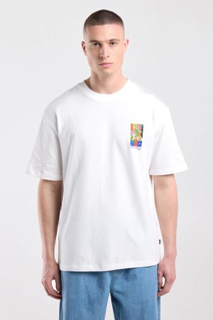 relaxed fit T-shirt met backprint - ecru