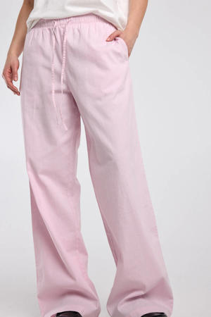 wide leg low waist broek lichtroze