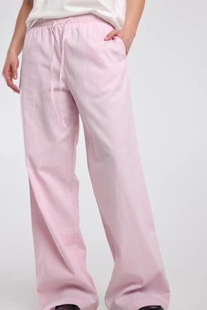 wide leg low waist broek lichtroze