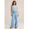 WE Fashion Blue Ridge top broderie light blue denim