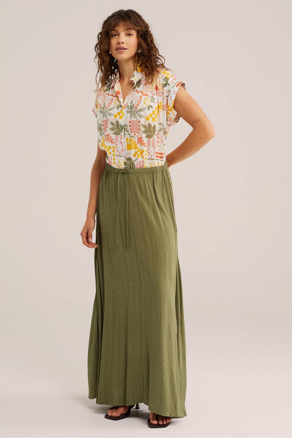 Multikleurige dames WE Fashion blouse van katoen met korte mouwen, klassieke kraag en knoopsluiting