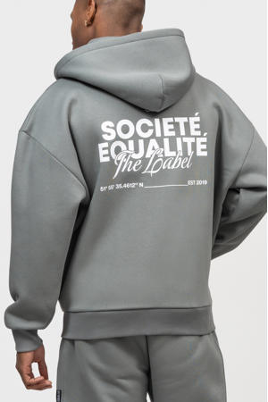 sweatvest met backprint grijs