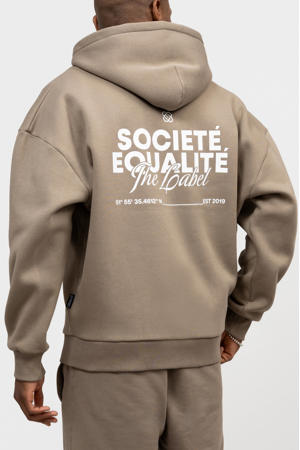sweatvest met backprint lichtbruin