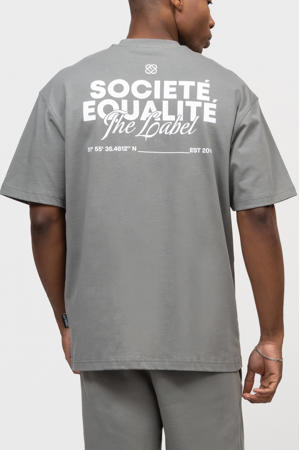 oversized T-shirt met backprint grijs melange