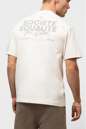 oversized T-shirt met backprint ecru