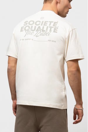 oversized T-shirt met backprint ecru