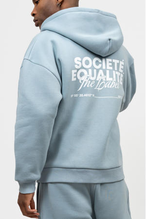 sweatvest met backprint lichtblauw
