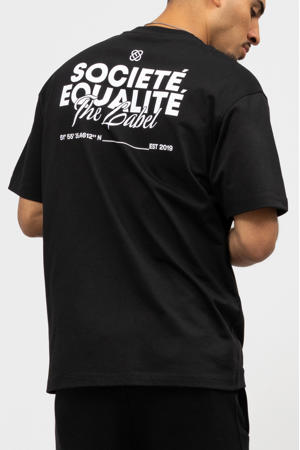 oversized T-shirt met backprint zwart
