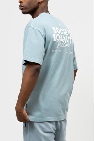 oversized T-shirt met backprint lichtblauw