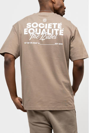oversized T-shirt met backprint lichtbruin