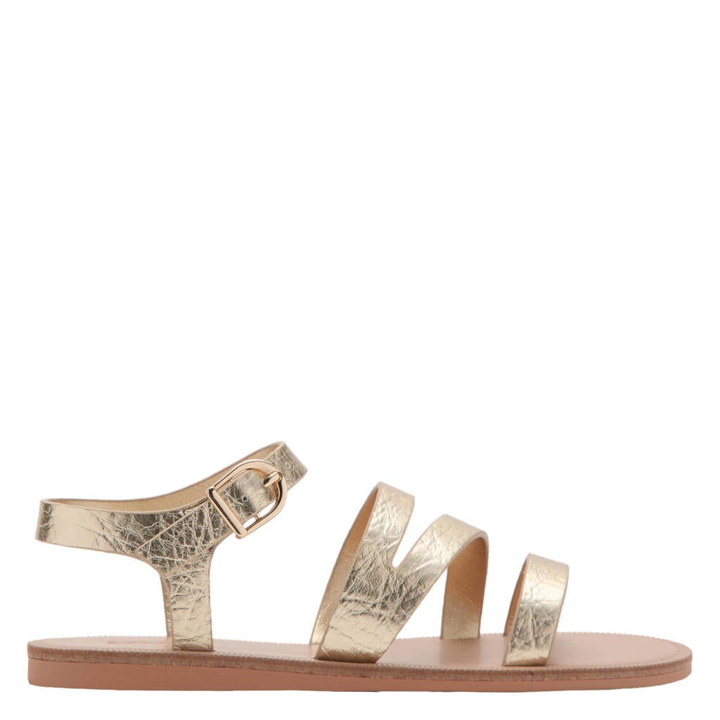 Gouden meisjes Mango Kids sandalen van 100% polyurethaan met gesp