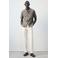 Mango Man regular casual overhemd met linnen taupe